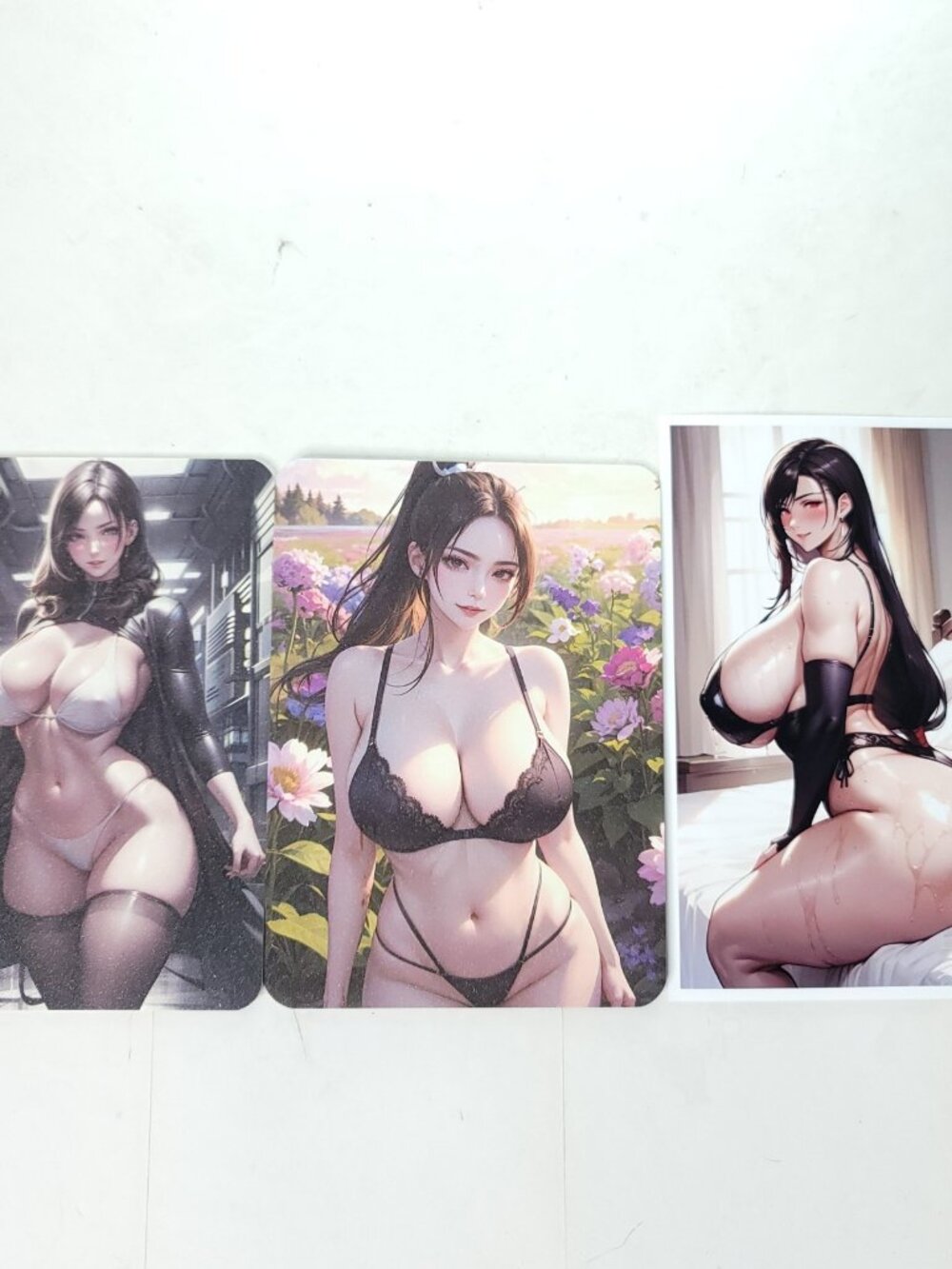 Tifa Large Realistic Anime Waifu Art Oversized Board A6 Lot of 3